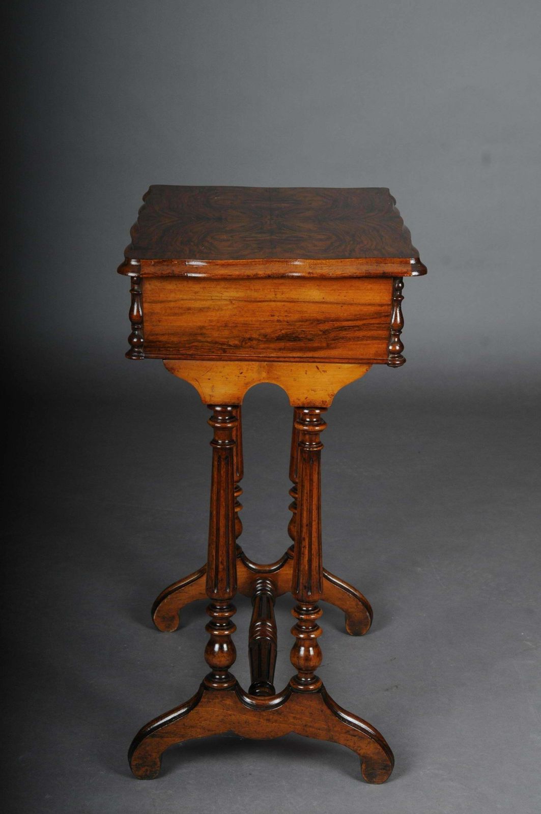 photo for sale Fancy Biedermeier Sewing Table / Side Table Circa 1850 Walnut
