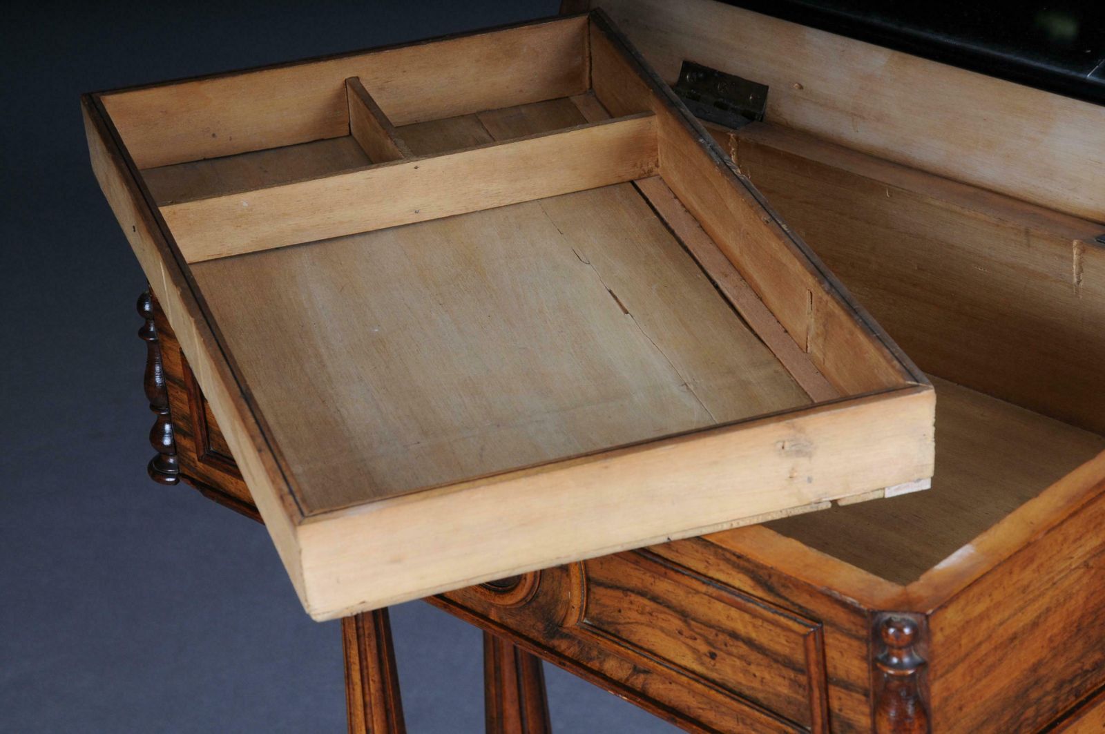 photo buy Fancy Biedermeier Sewing Table / Side Table Circa 1850 Walnut
