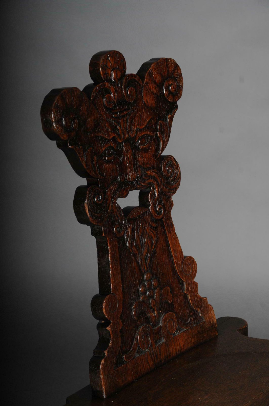 Furniture Antique Neo Renaissance Board Chair Historicism Circa 1870, Oak C photo