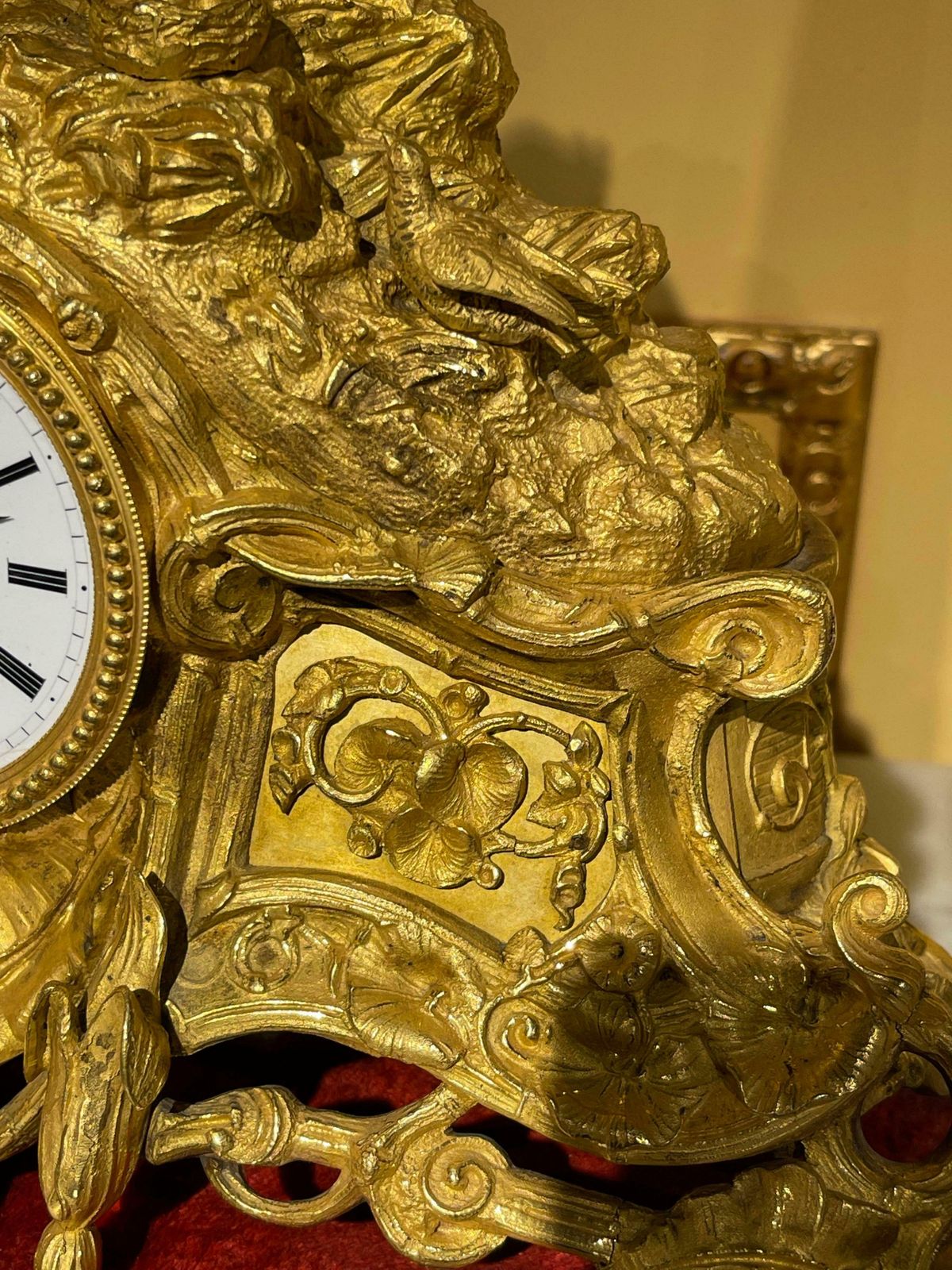 French Mantel Clock  Pendulum Clock Fire Gilt  Around 1870 1880 photo Home Decor