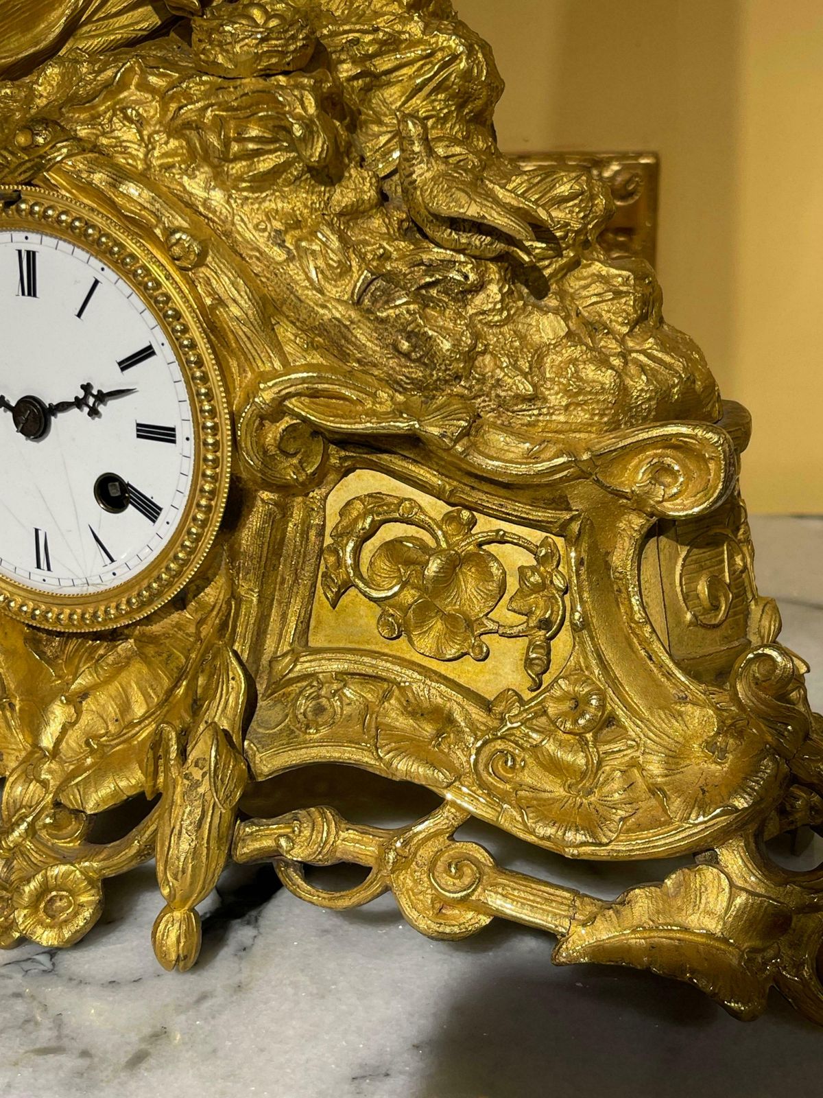 Home Decor French Mantel Clock  Pendulum Clock Fire Gilt  Around 1870 1880 photo