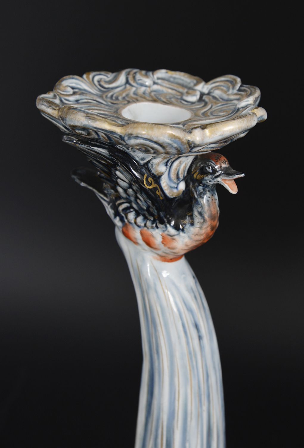 20th Century Pair Keller & Guerin French Pottery Candlesticks Lunéville Saint Clement photo vinterior