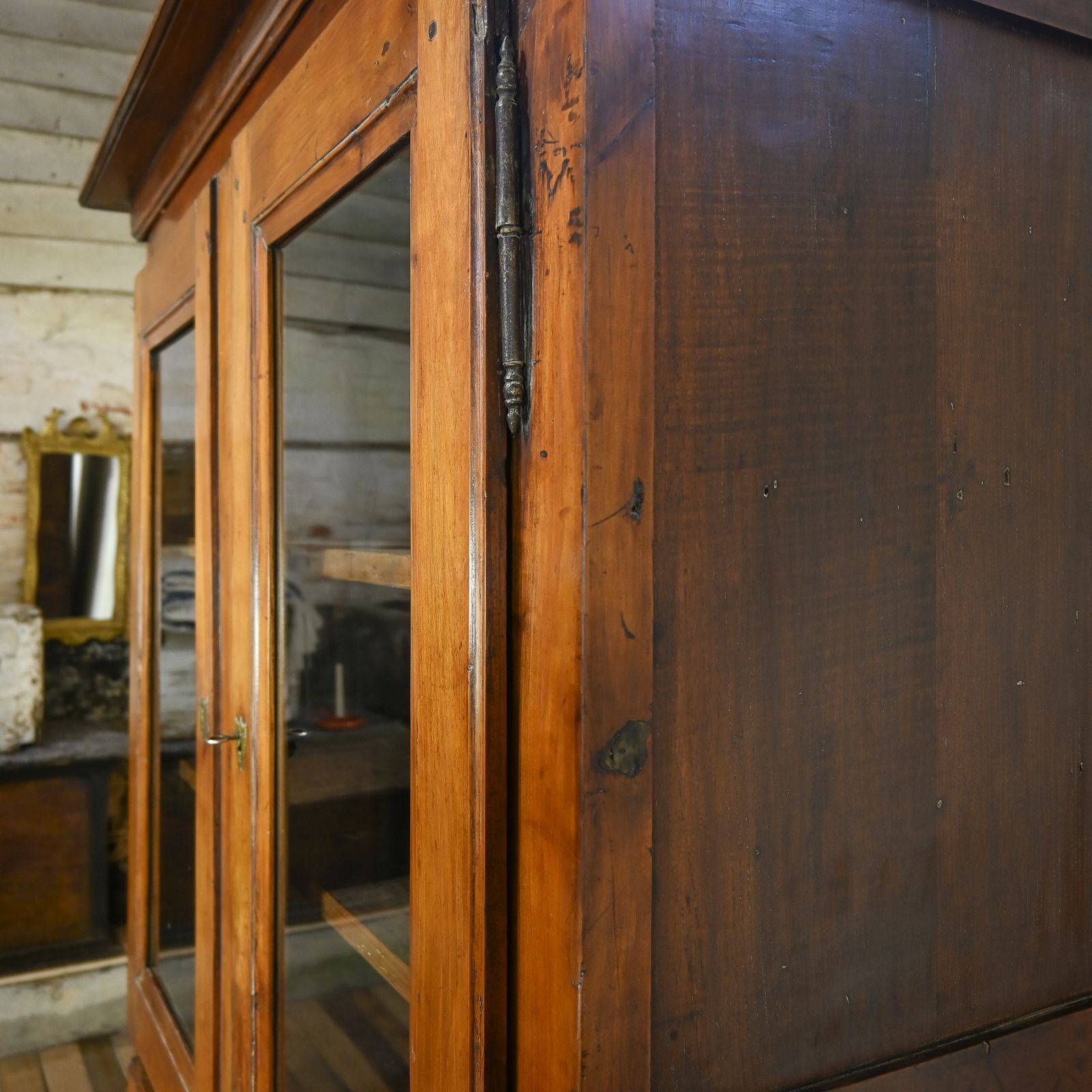3100.0 A Charming Mid 19th Century French Cherrywood Glazed Cabinet Bookcase photo