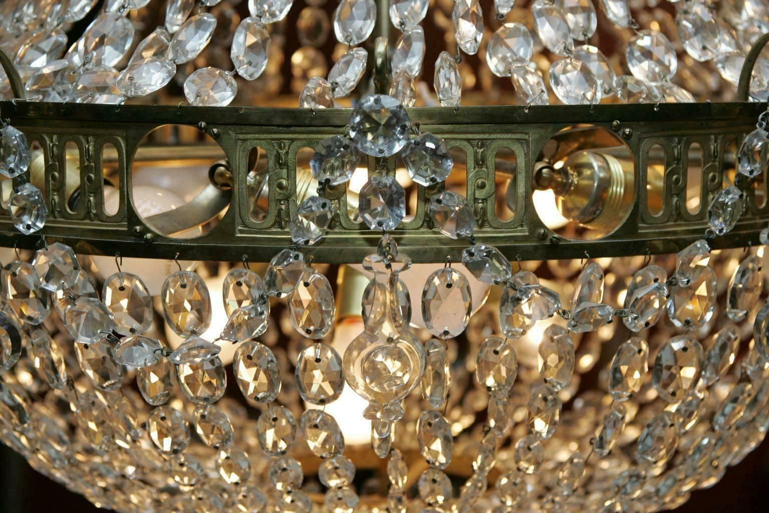 19th Century Biedermeier Basket Chandelier photo vintage