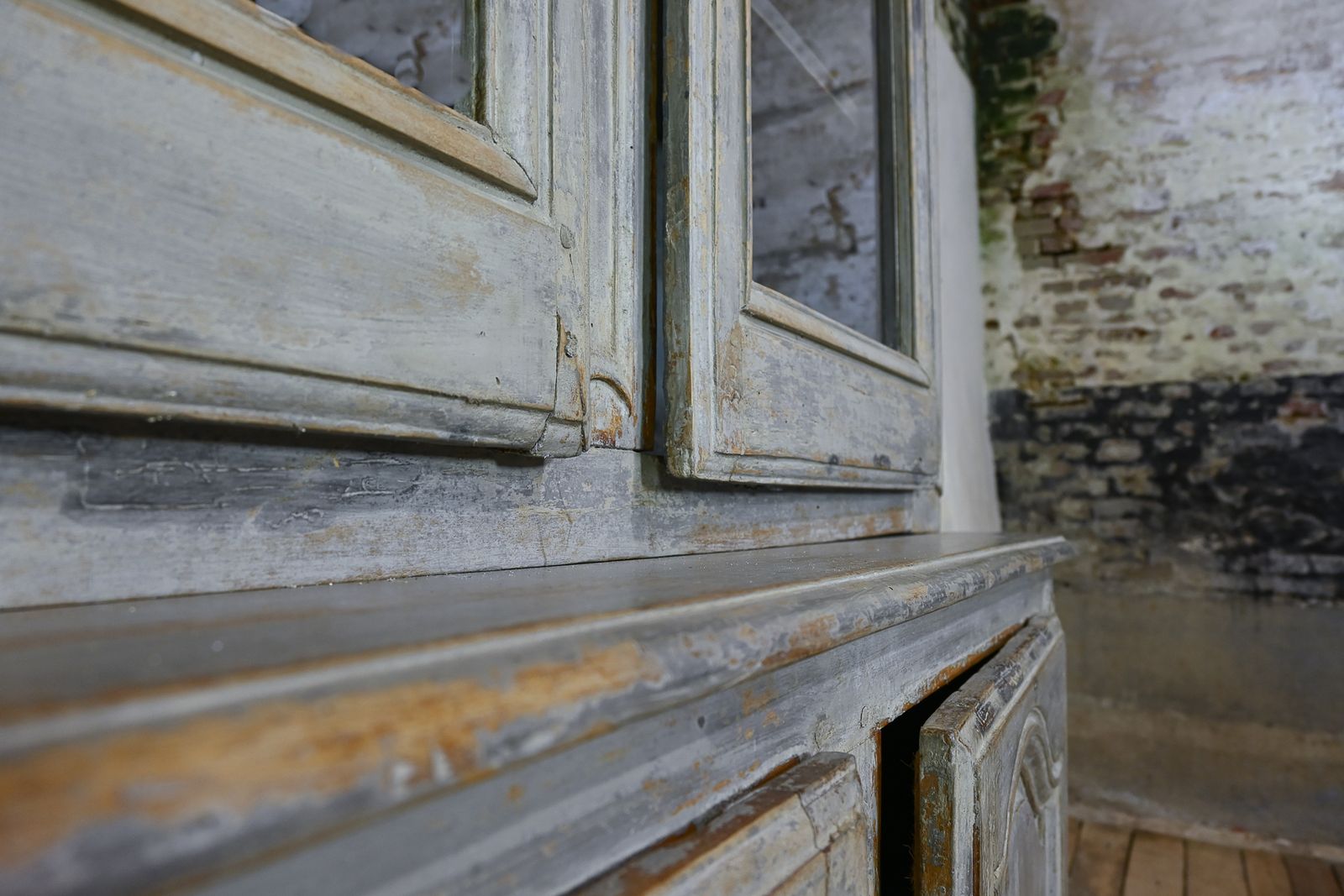 19th C French Painted Glazed Cabinet photo buy