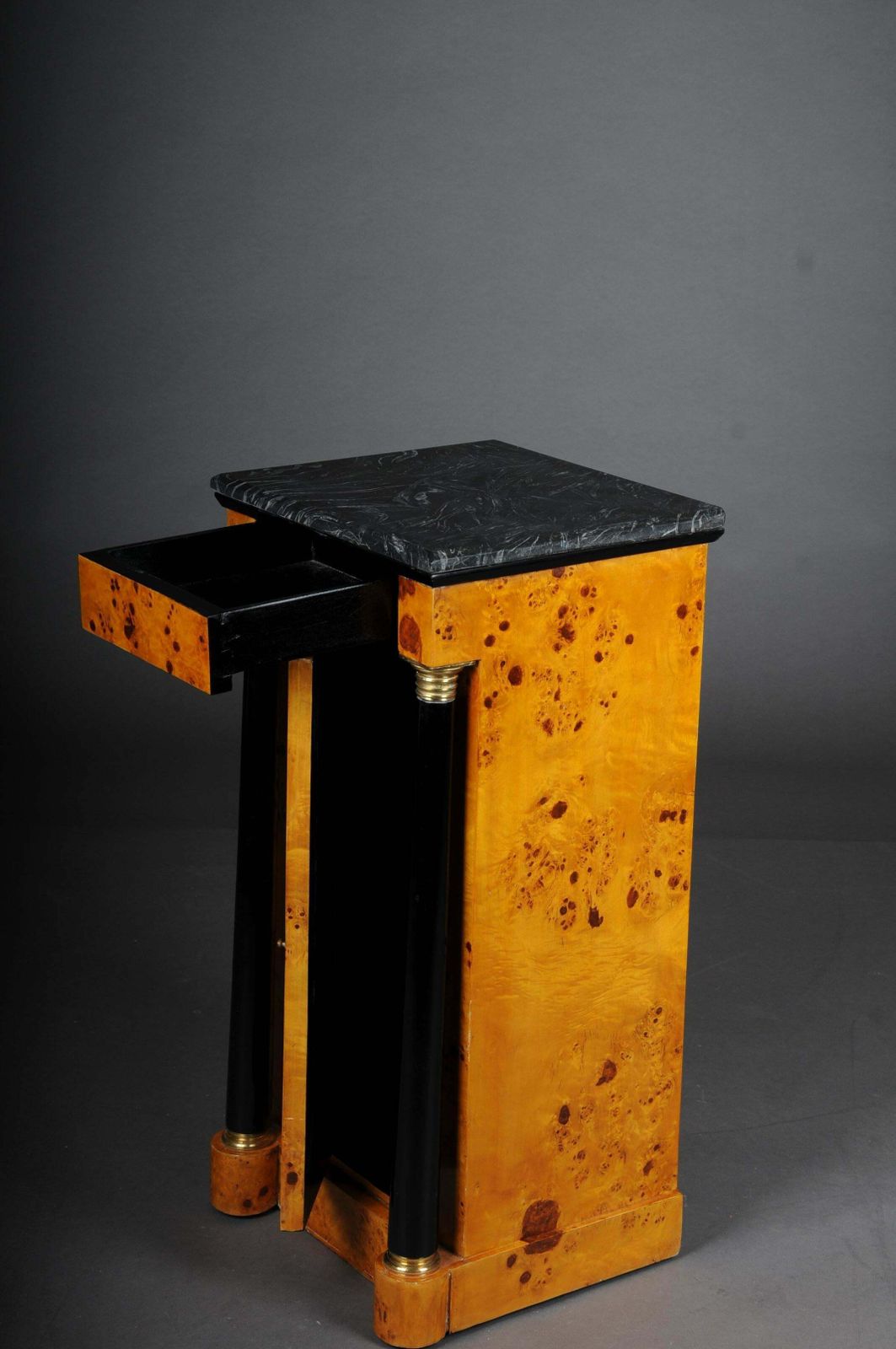 Classic Bedside Table, Side Table In Biedermeier Style, Maple Root L photo 1625.0