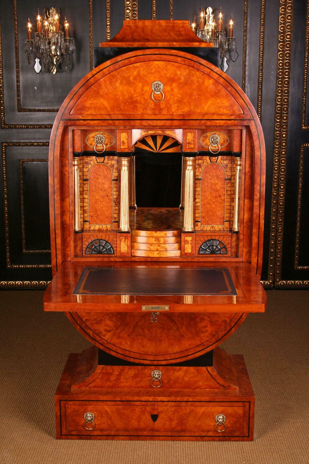 photo for sale 20th Century Vienna Biedermeier Style Lyre Secretaire
