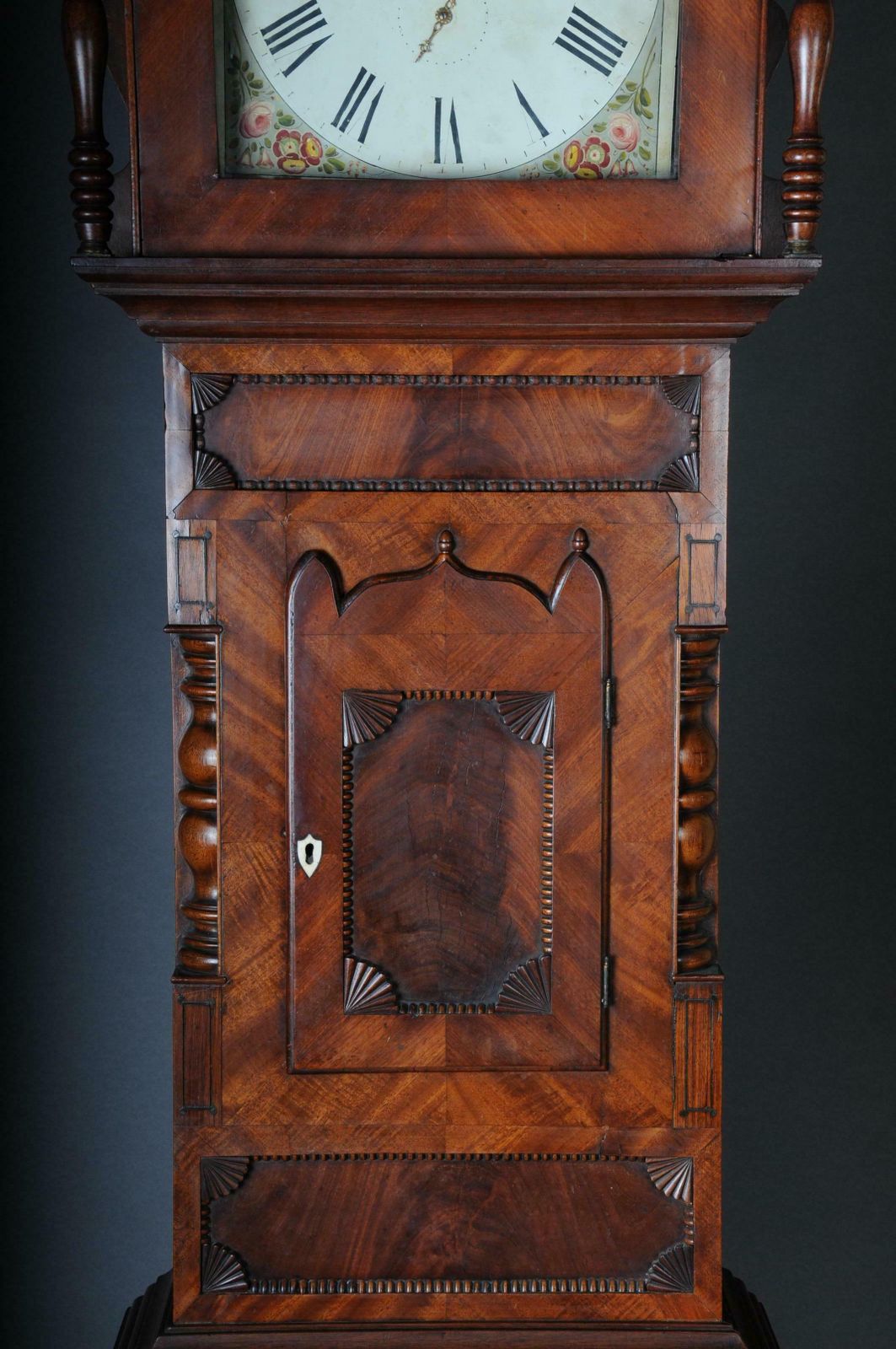 Unique Antique English Grandfather Clock  Mahogany  18th Century photo vintage