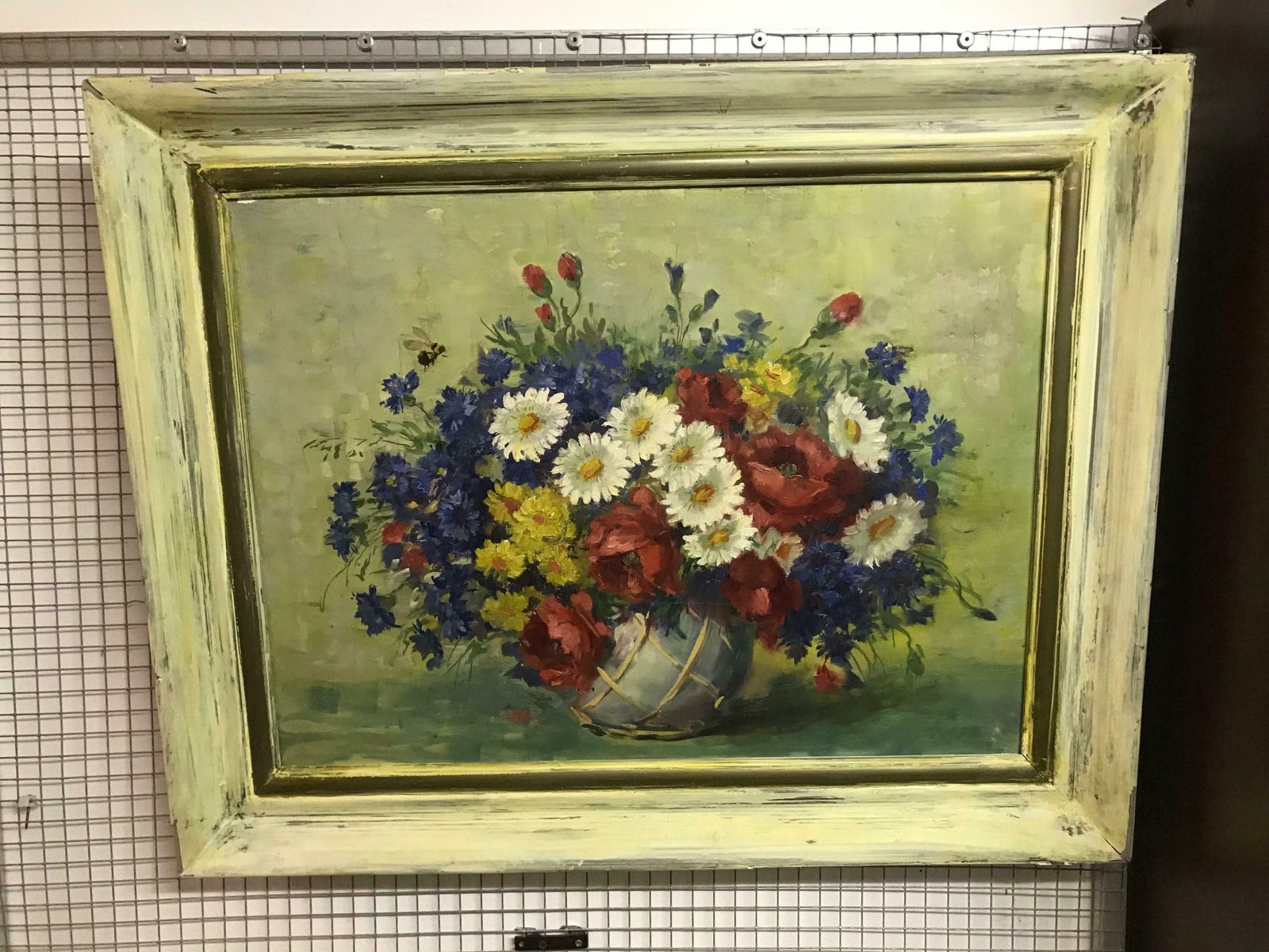Beautiful Still Life Painting Flowers Colourful 20th Century Canvas photo furniture