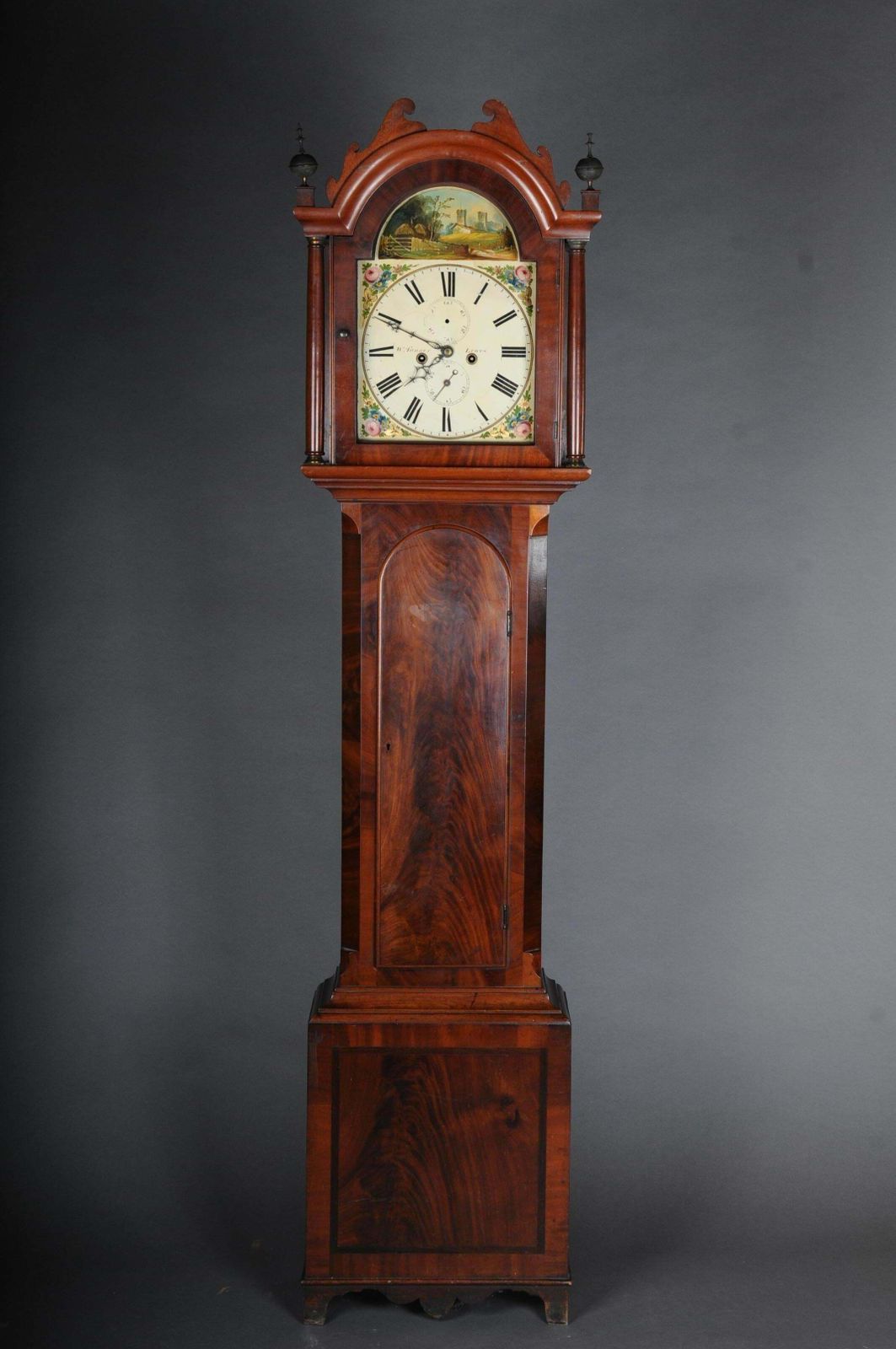 Beautiful Antique English Grandfather Clock Mahogany 19th Century photo furniture