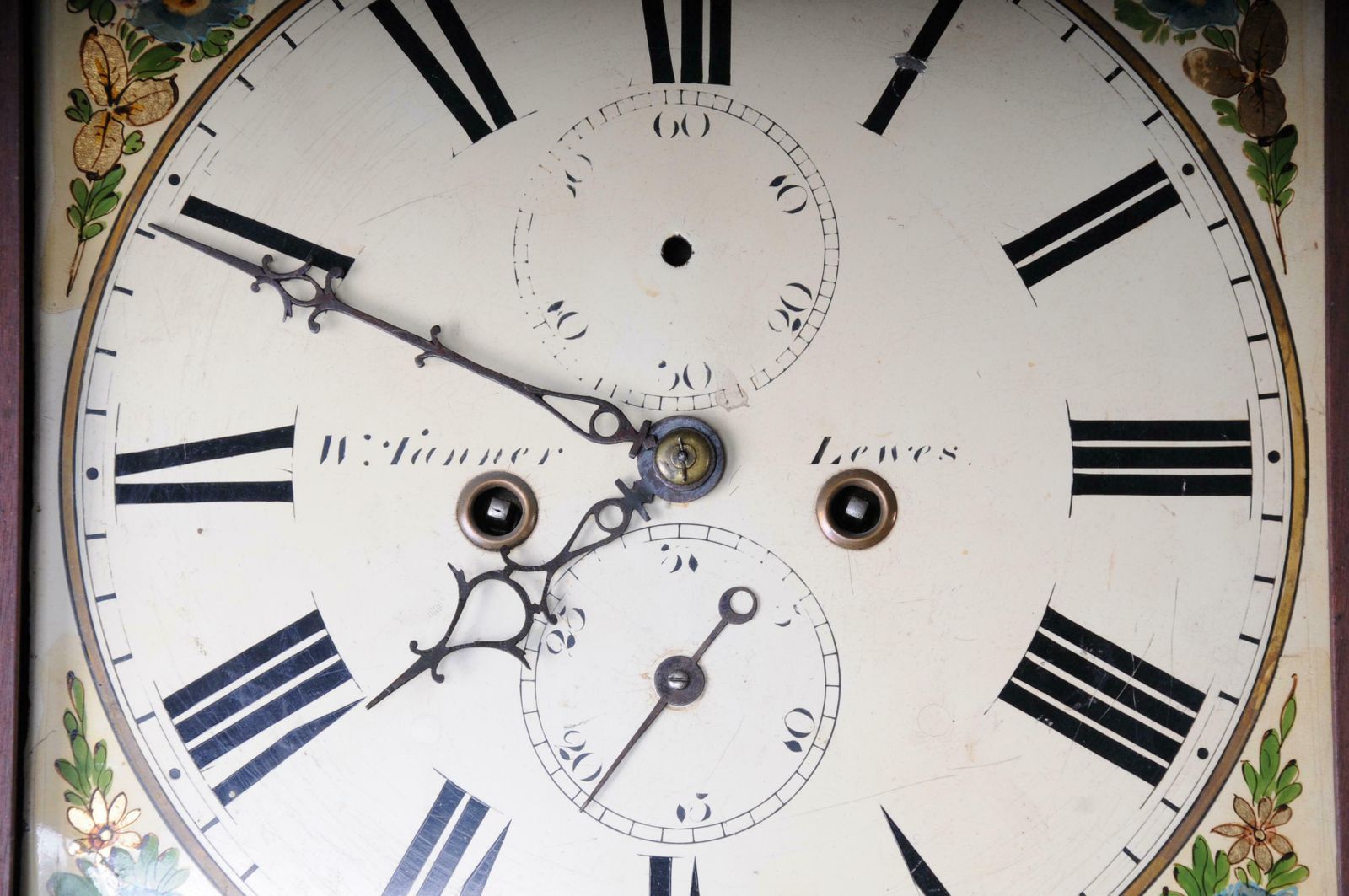 photo vinterior Beautiful Antique English Grandfather Clock Mahogany 19th Century