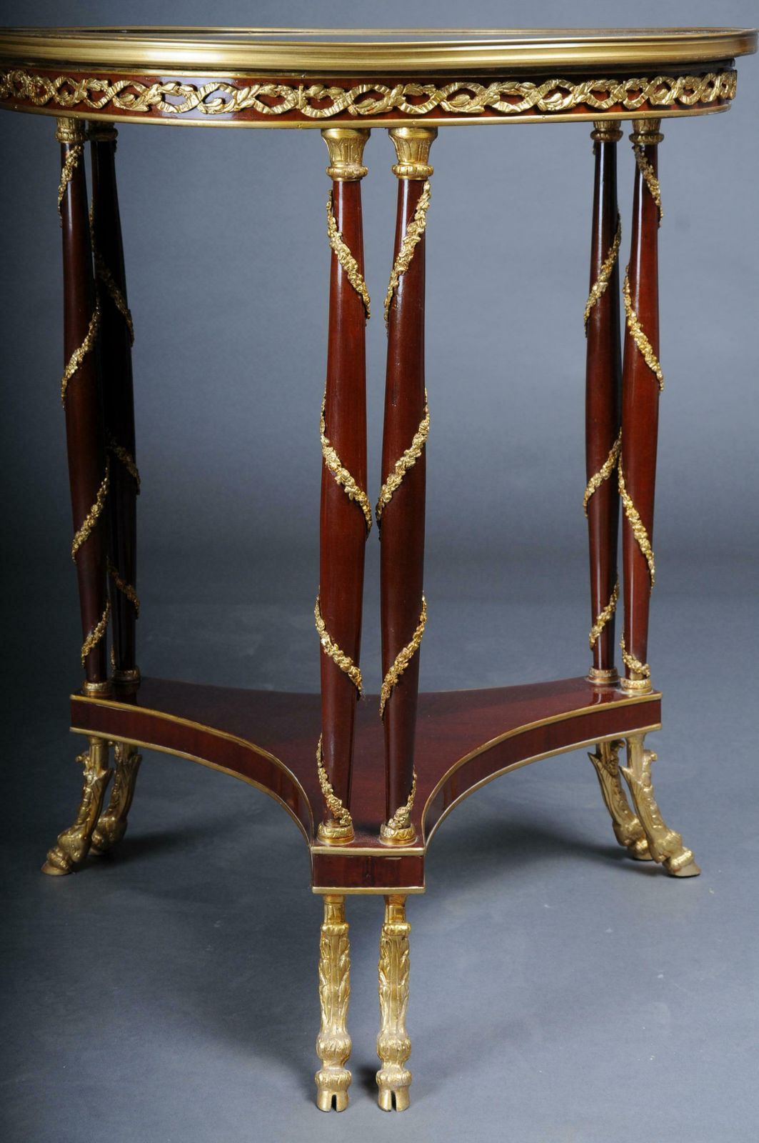 20th Century Majestic Empire Salon Table/Gueridon, Beechwood, Marble photo vinterior