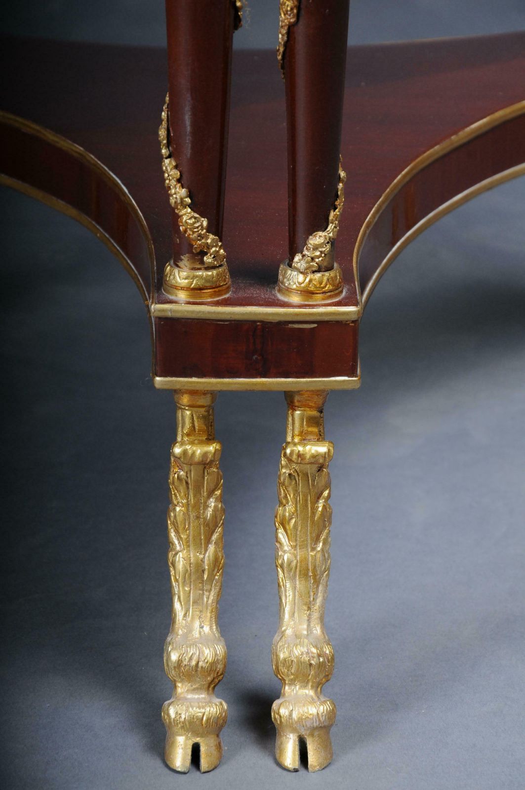 20th Century Majestic Empire Salon Table/Gueridon, Beechwood, Marble photo vintage