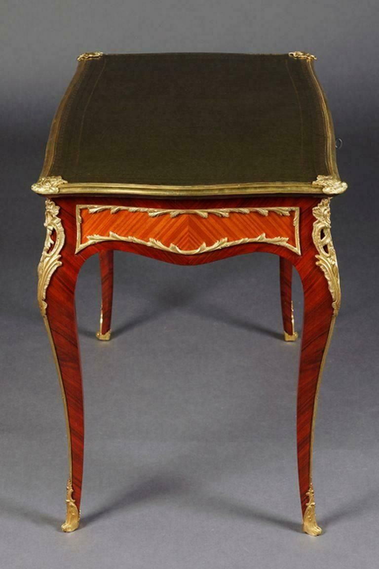 20th Century Louis XV Style Womens Tulip Veneer Bureau Plat Or Desk photo for sale