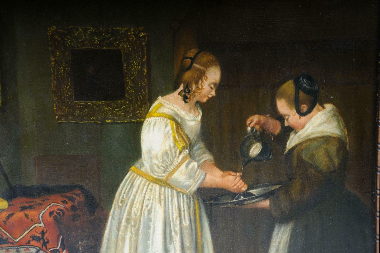 Old Oil Painting After J. Vermeer Manner Old Master Circa 1900 photo 1803.0