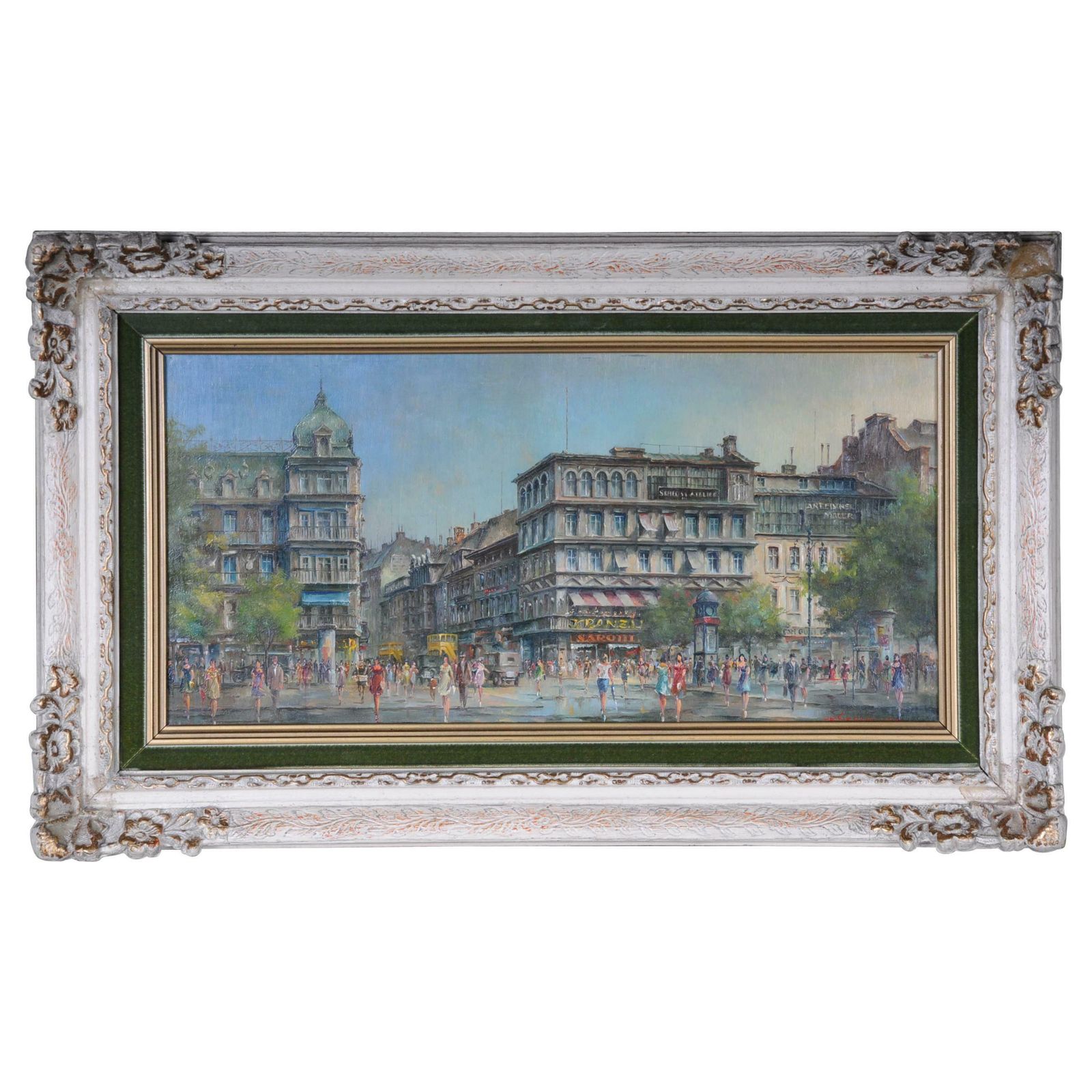 Oil On Copper Berlin Kranzler Eck Signed Heinz Scholtz 1925