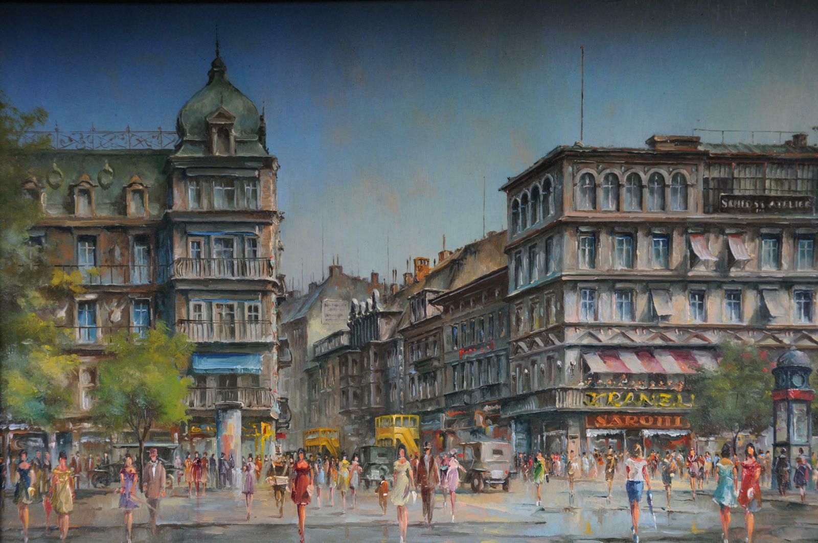 Oil On Copper Berlin Kranzler Eck Signed Heinz Scholtz 1925 photo furniture