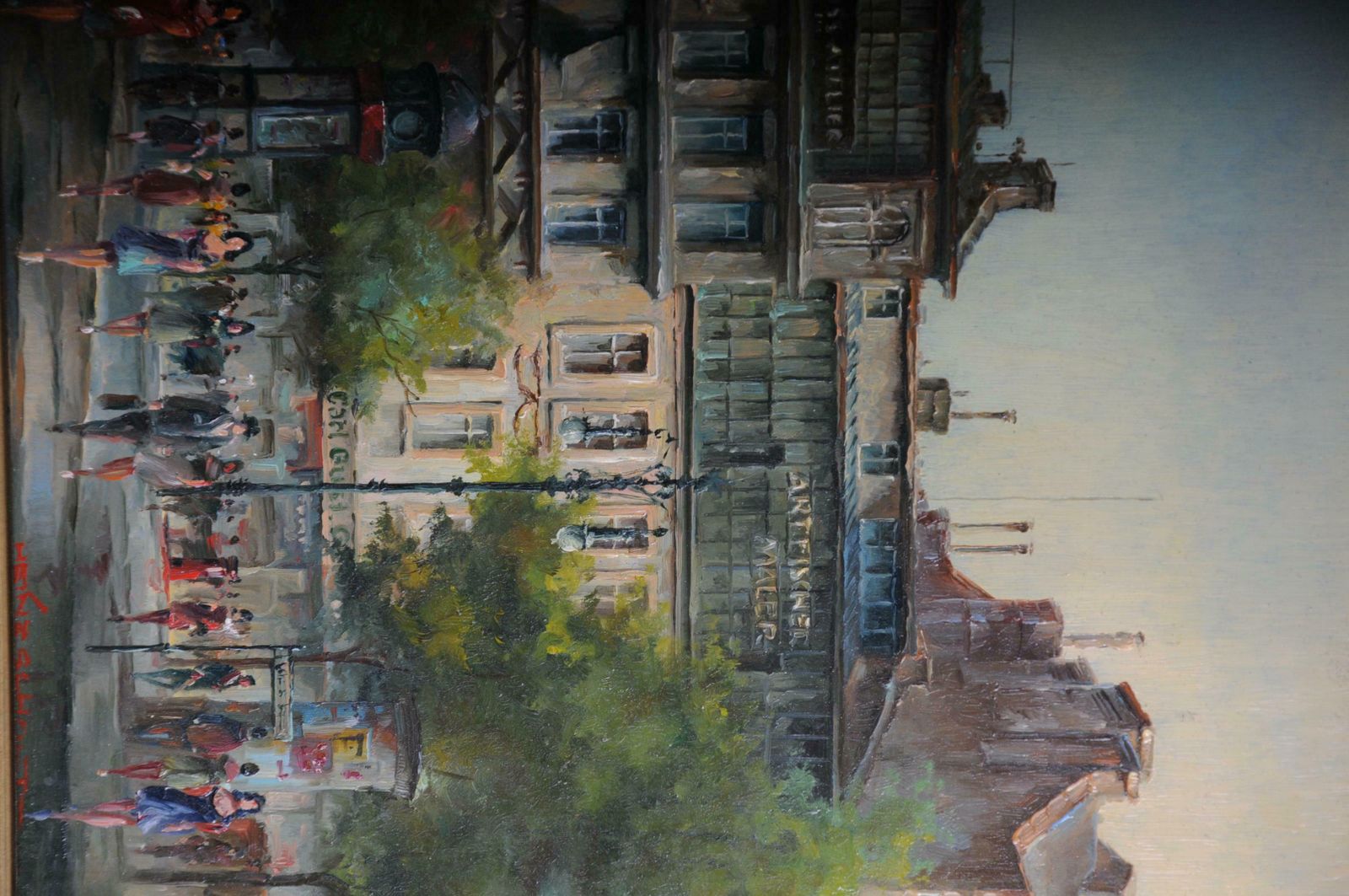 Oil On Copper Berlin Kranzler Eck Signed Heinz Scholtz 1925 photo 1536.0