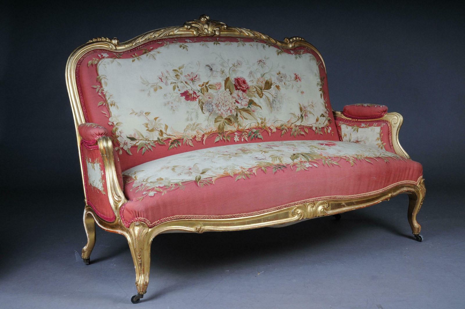 photo for sale Royal Louis XV Or Rococo Tapestry Sofa And Chairs Gold Napoleon III 1880