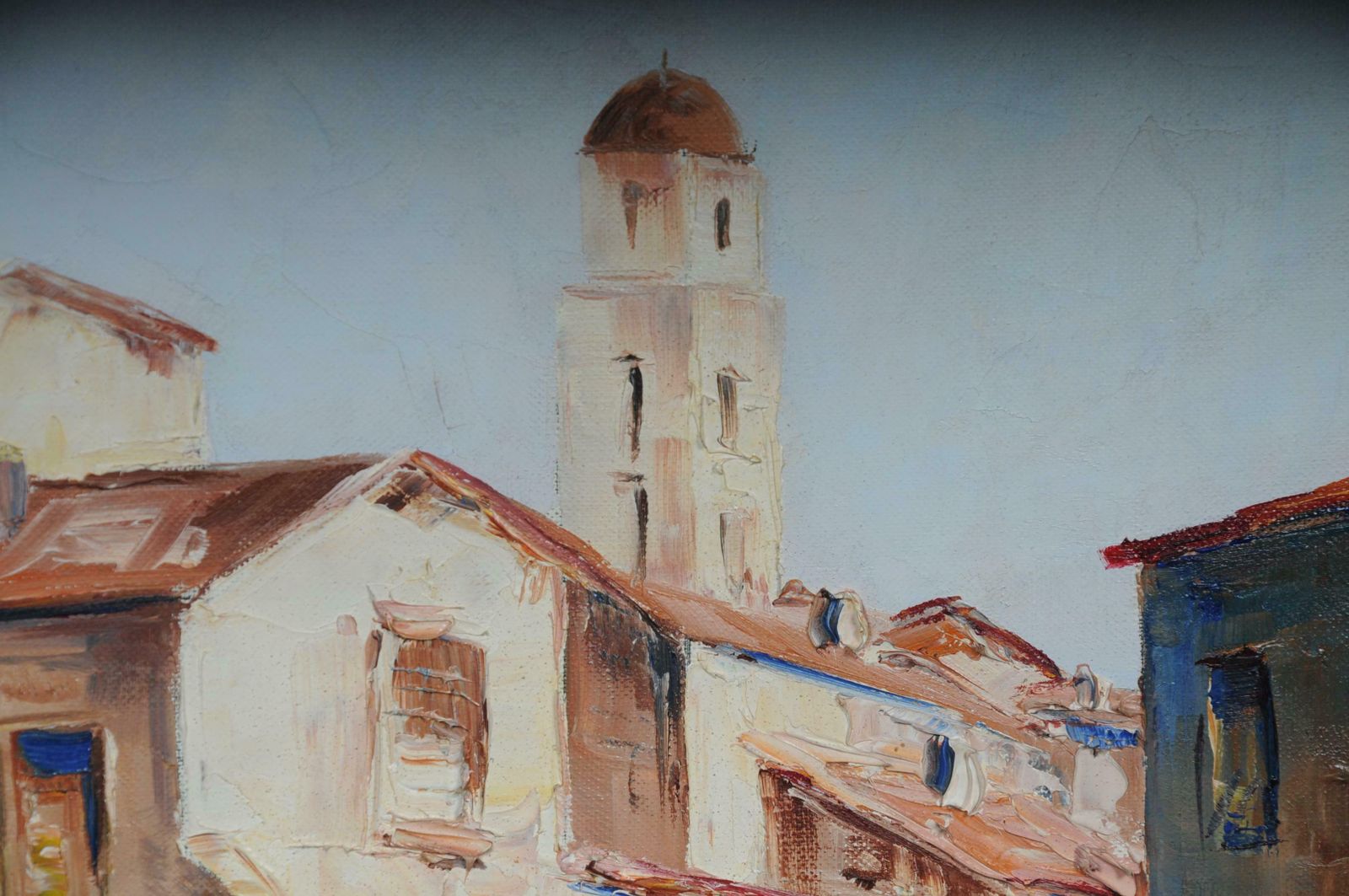 photo buy Oil Painting Fish Harbour Of St. Tropez  20th Century