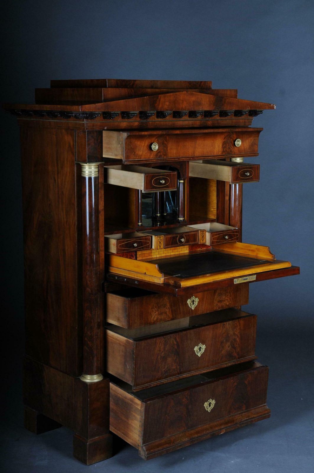 Museum Biedermeier Secretary Signed By Adolph Friedrich Voigt Circa 1825 photo vinterior