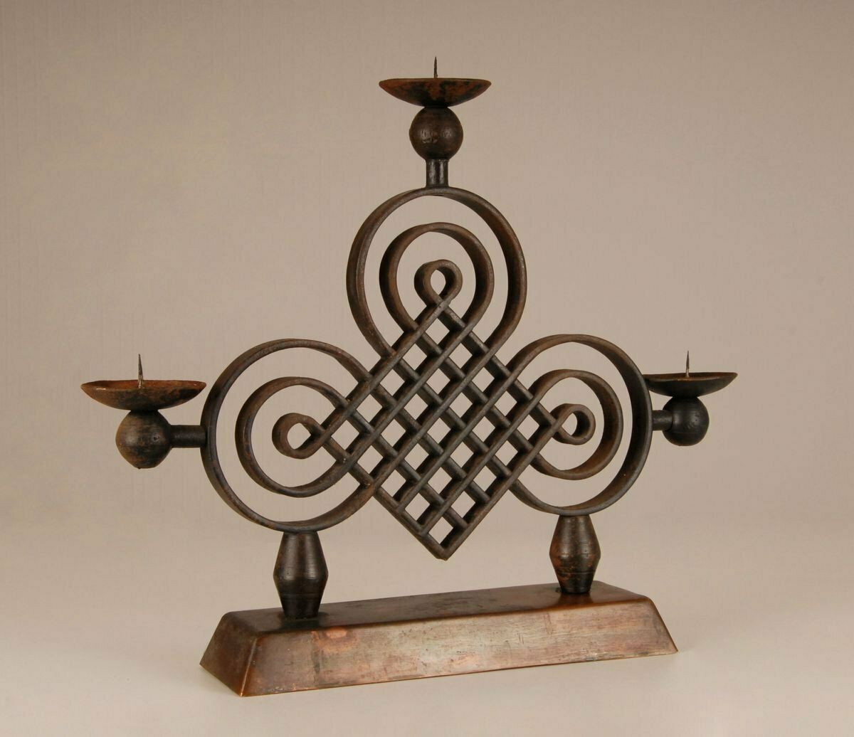 French Art Deco Wrought Iron Candleholder By Gilbert Poillerat, 1940s photo Home Decor