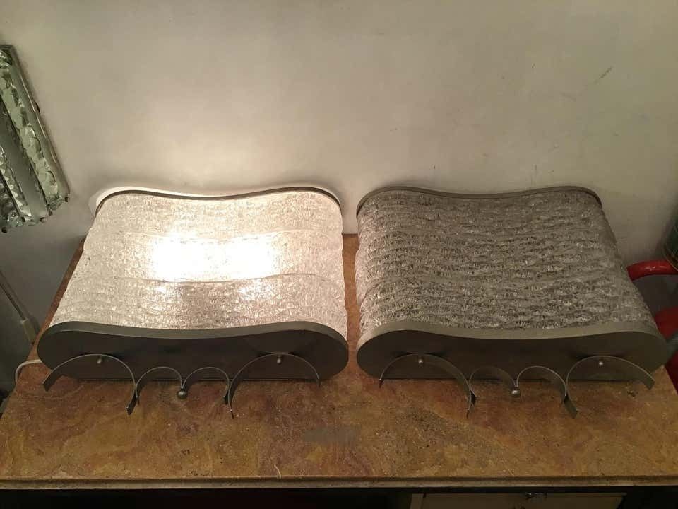 Venini Sconces Murano Glass Metal Crome 1940 Italia photo for sale