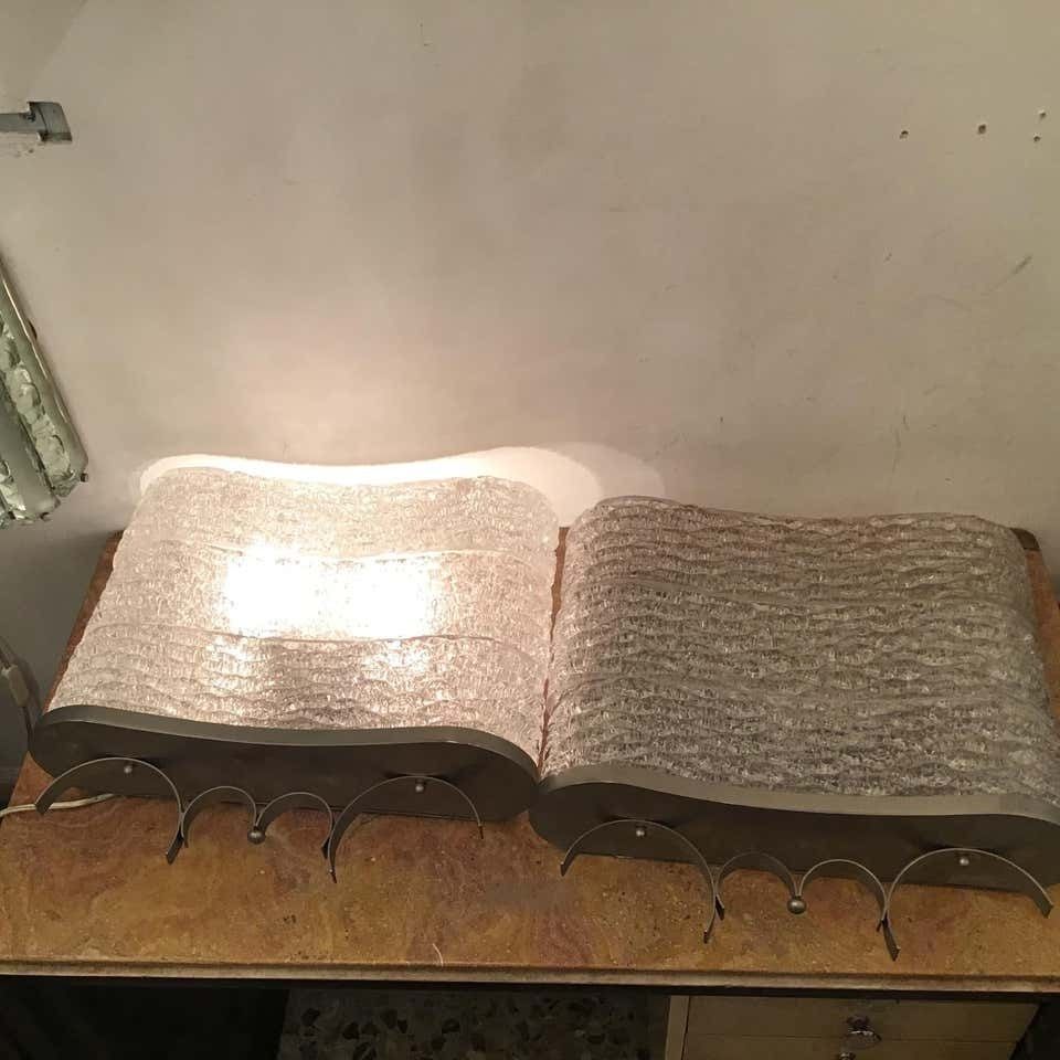 photo furniture Venini Sconces Murano Glass Metal Crome 1940 Italia