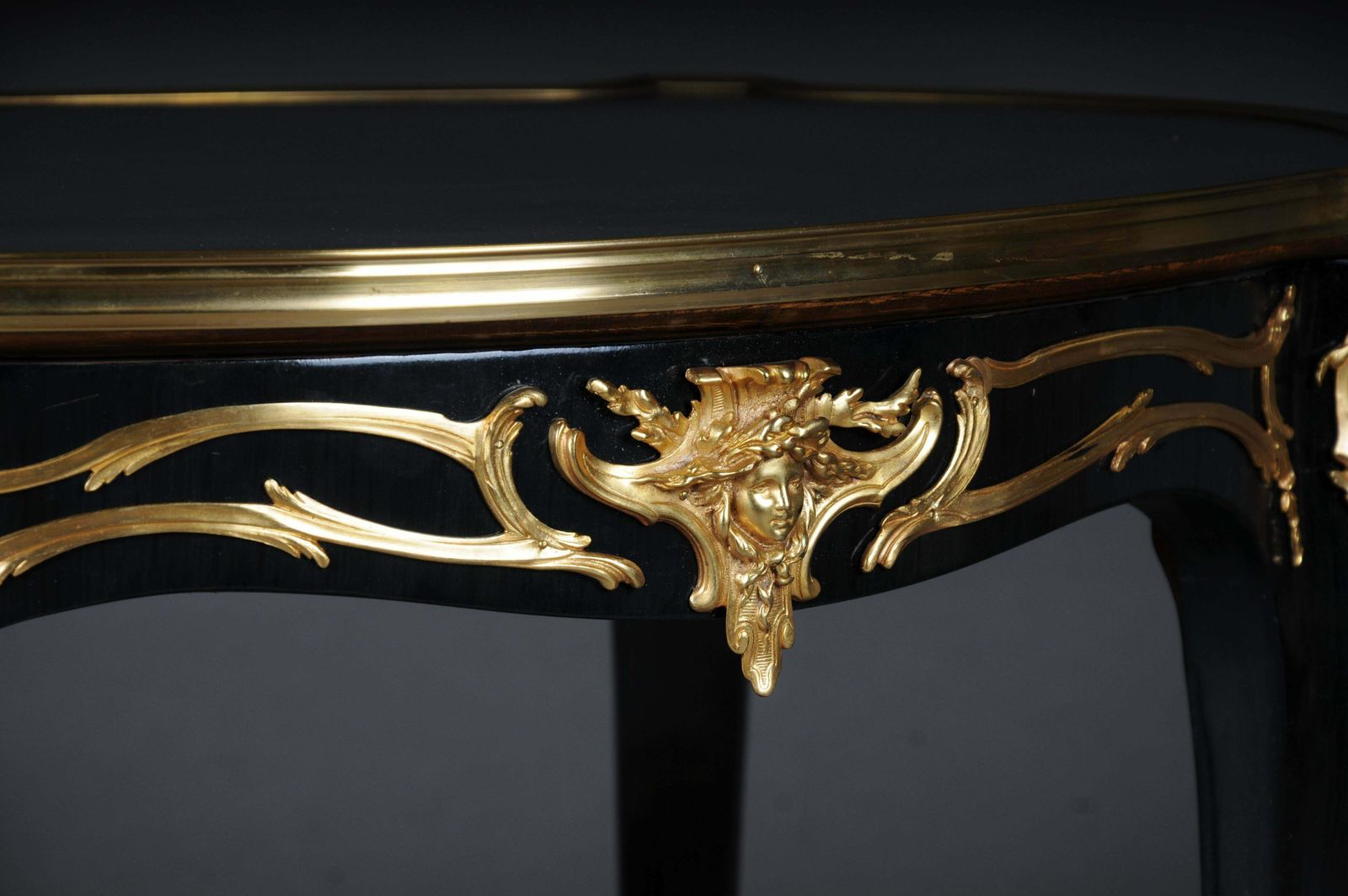 20th Century Royal Side Table After Francois Linke, Paris, Black Gold photo buy