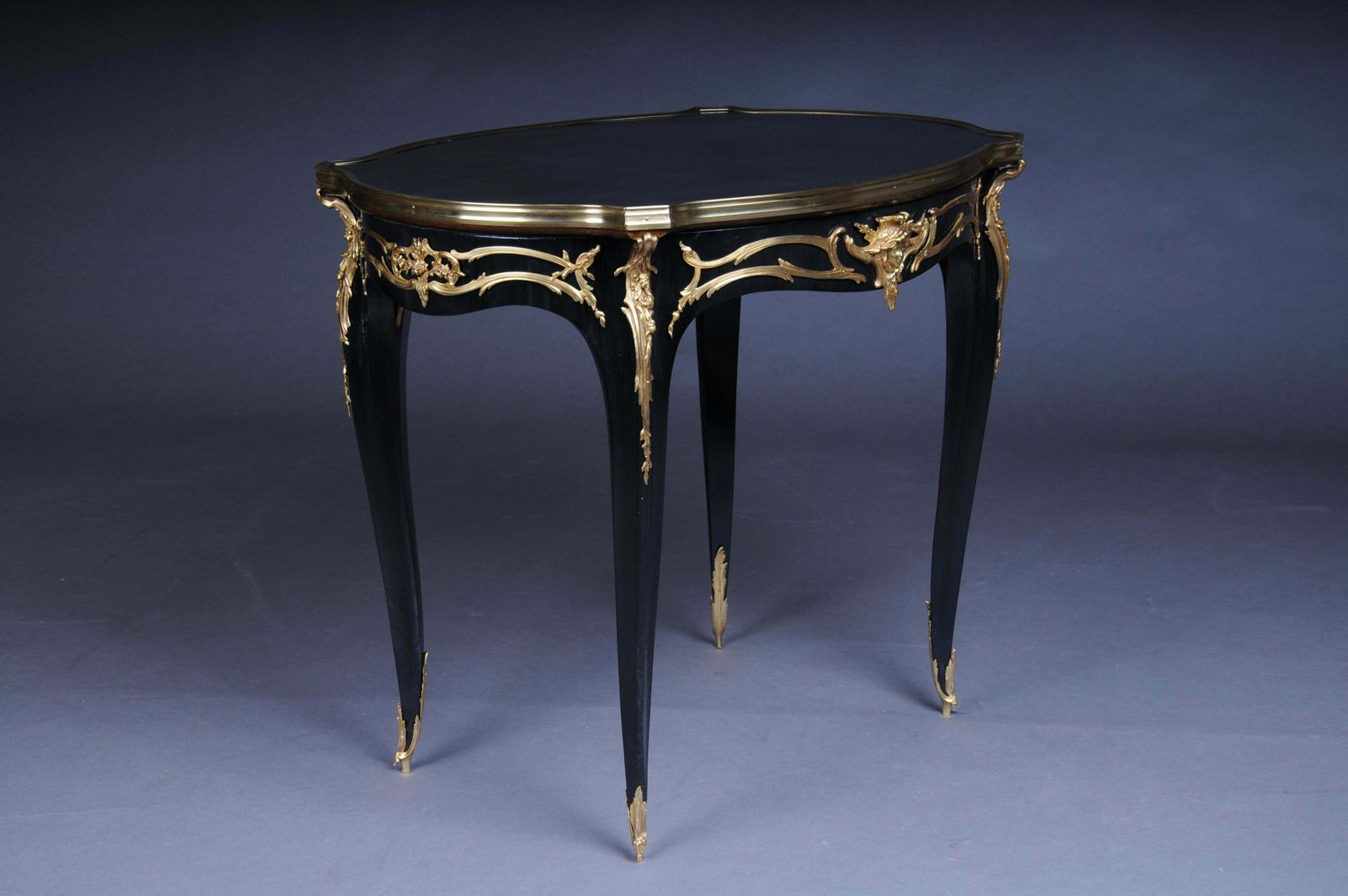photo for sale 20th Century Royal Side Table After Francois Linke, Paris, Black Gold