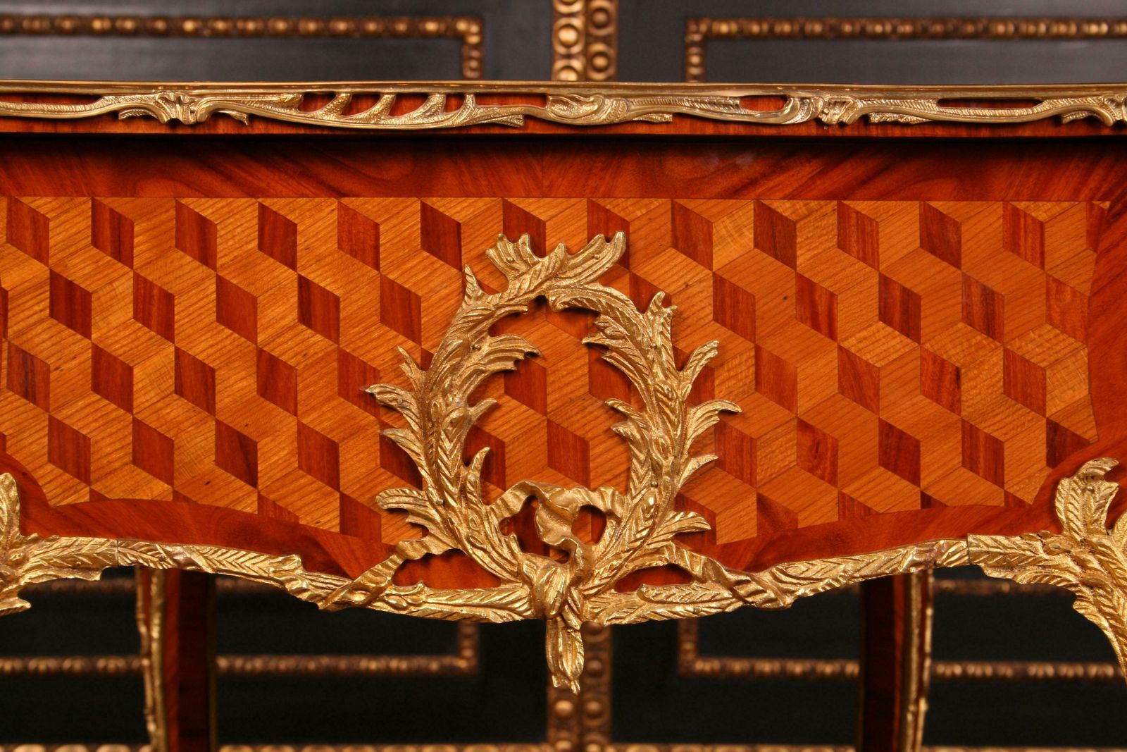 French Bureau Plat In Louis XV Style After Francois Linke photo vintage