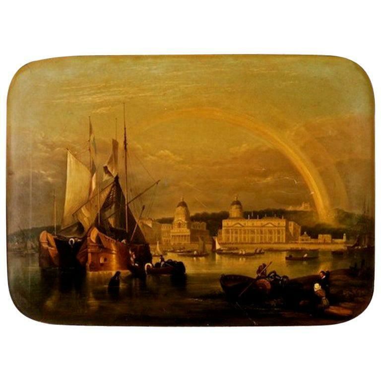 19th Century Romantic Painting With City View