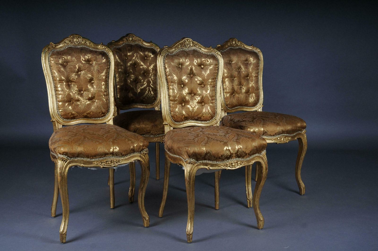 French Salon Chairs From The Bellevue Palace In Berlin, Gold From 1890 photo 7224.0