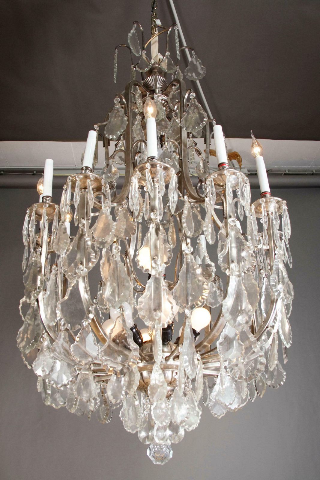 20th Century French Curved Light Arms Chandelier photo Lighting