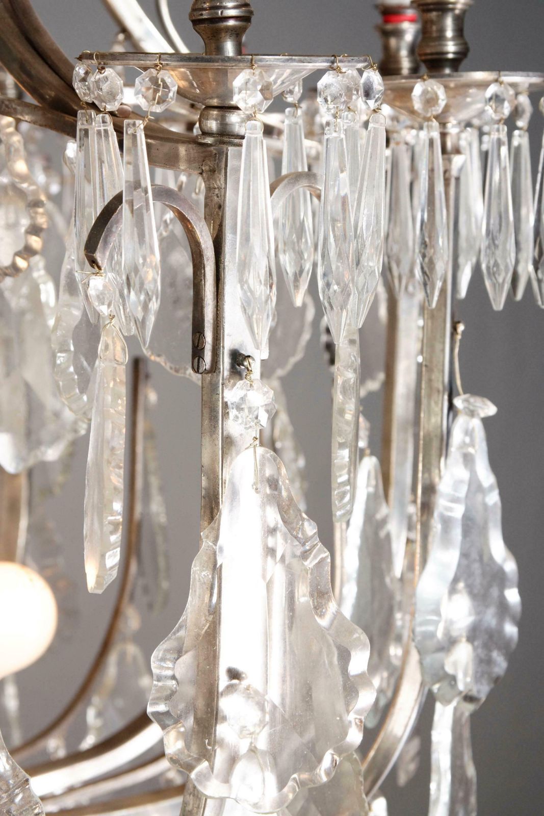 20th Century French Curved Light Arms Chandelier photo vintage
