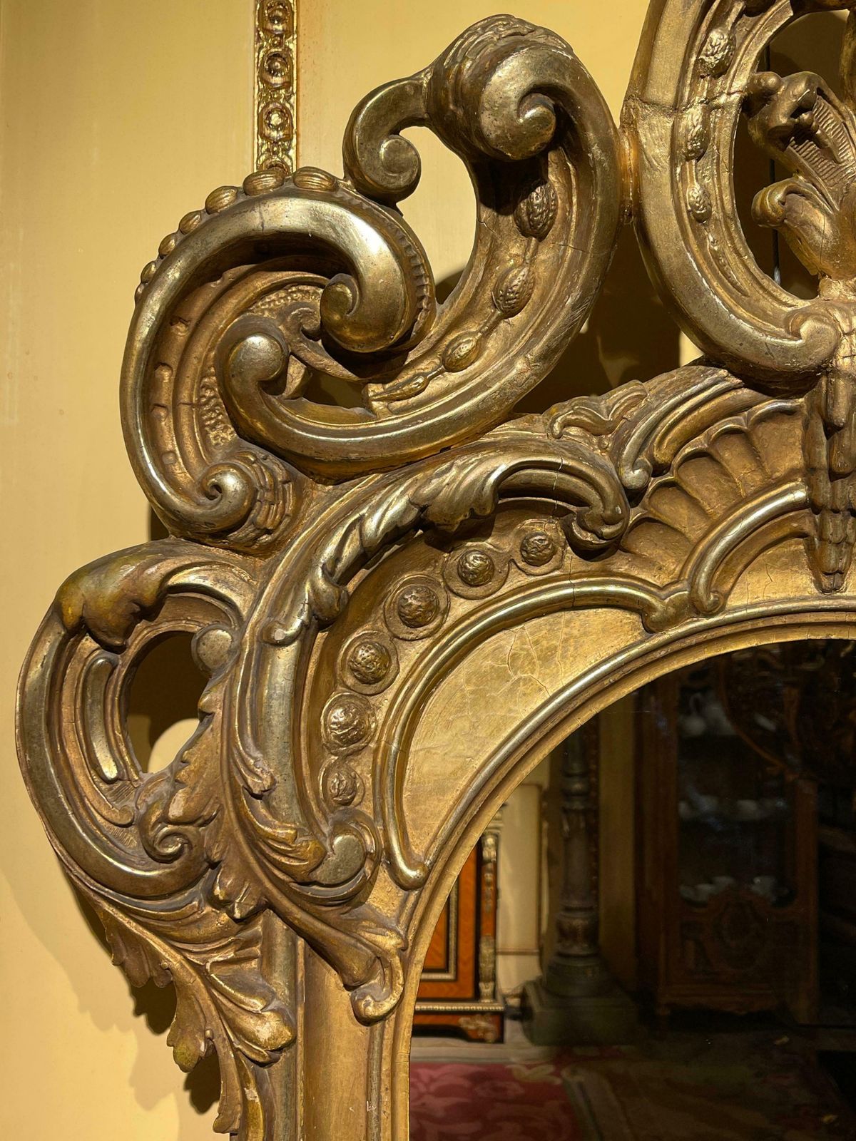Stately Gilded Parlour Wall Mirror, Napoleon III photo for sale