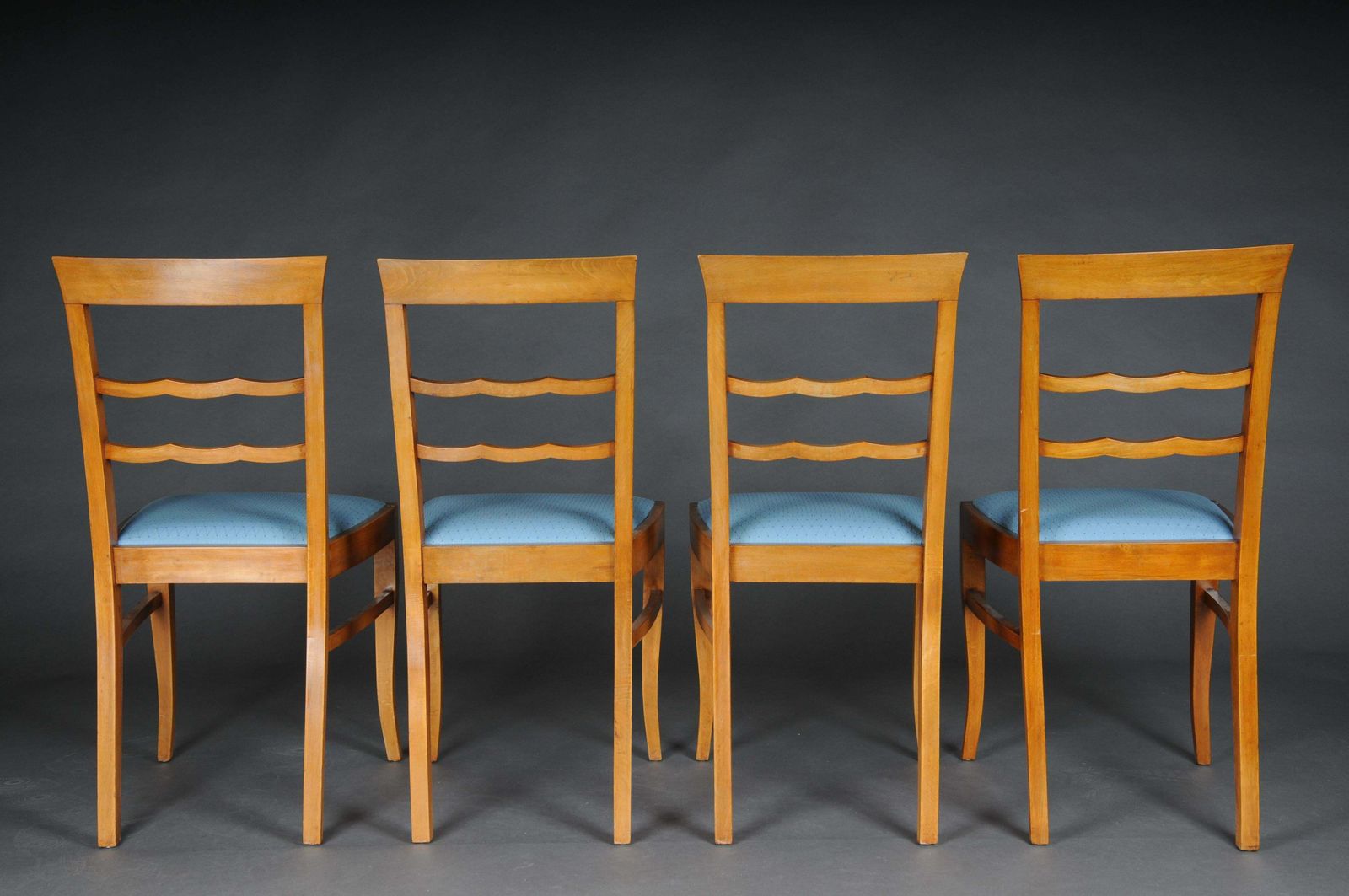 Furniture 20th Century Set Of 4 Biedermeier/Art Deco Chairs, Birch photo