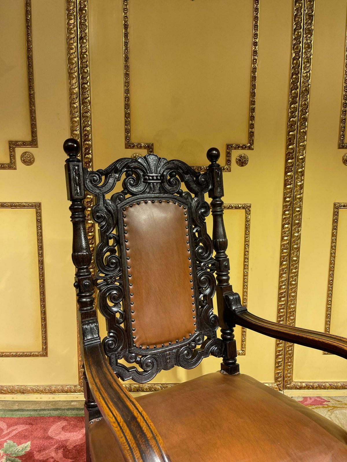 19th Century Throne Chair, Historicism Around 1880, Oak photo furniture