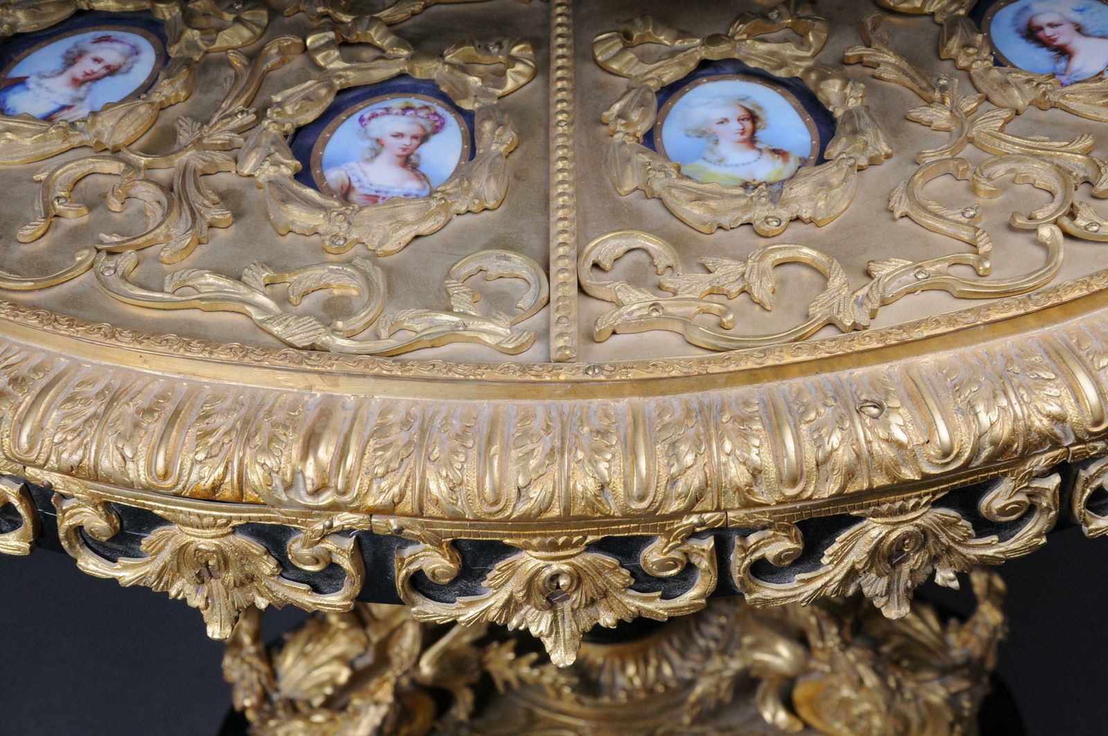 Furniture Royal Salon Table, Frame And Top Mount In Porcelain With Sevres Style Bronze photo