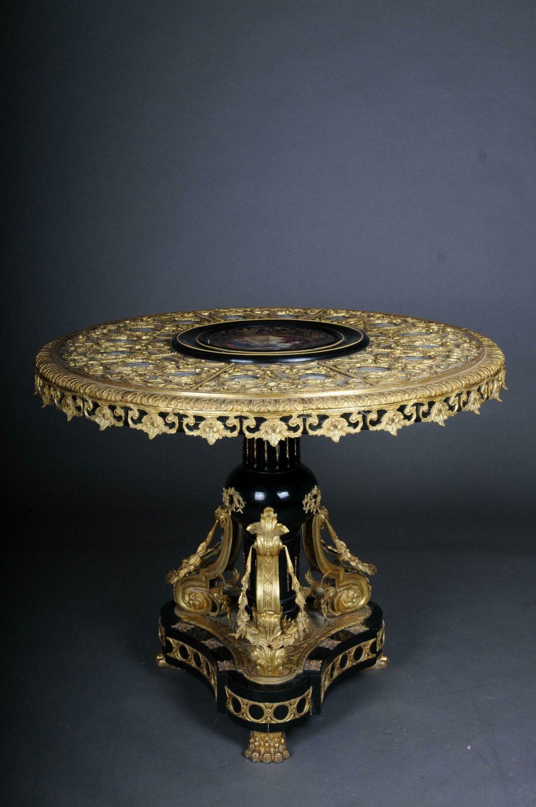 photo buy Royal Salon Table, Frame And Top Mount In Porcelain With Sevres Style Bronze