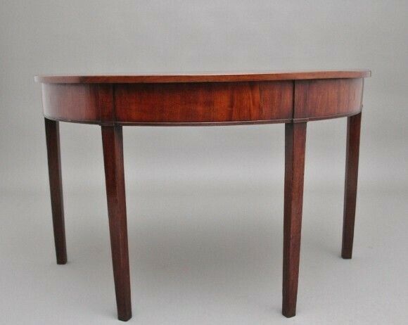 19th Century Mahogany Demi Lune Console Table