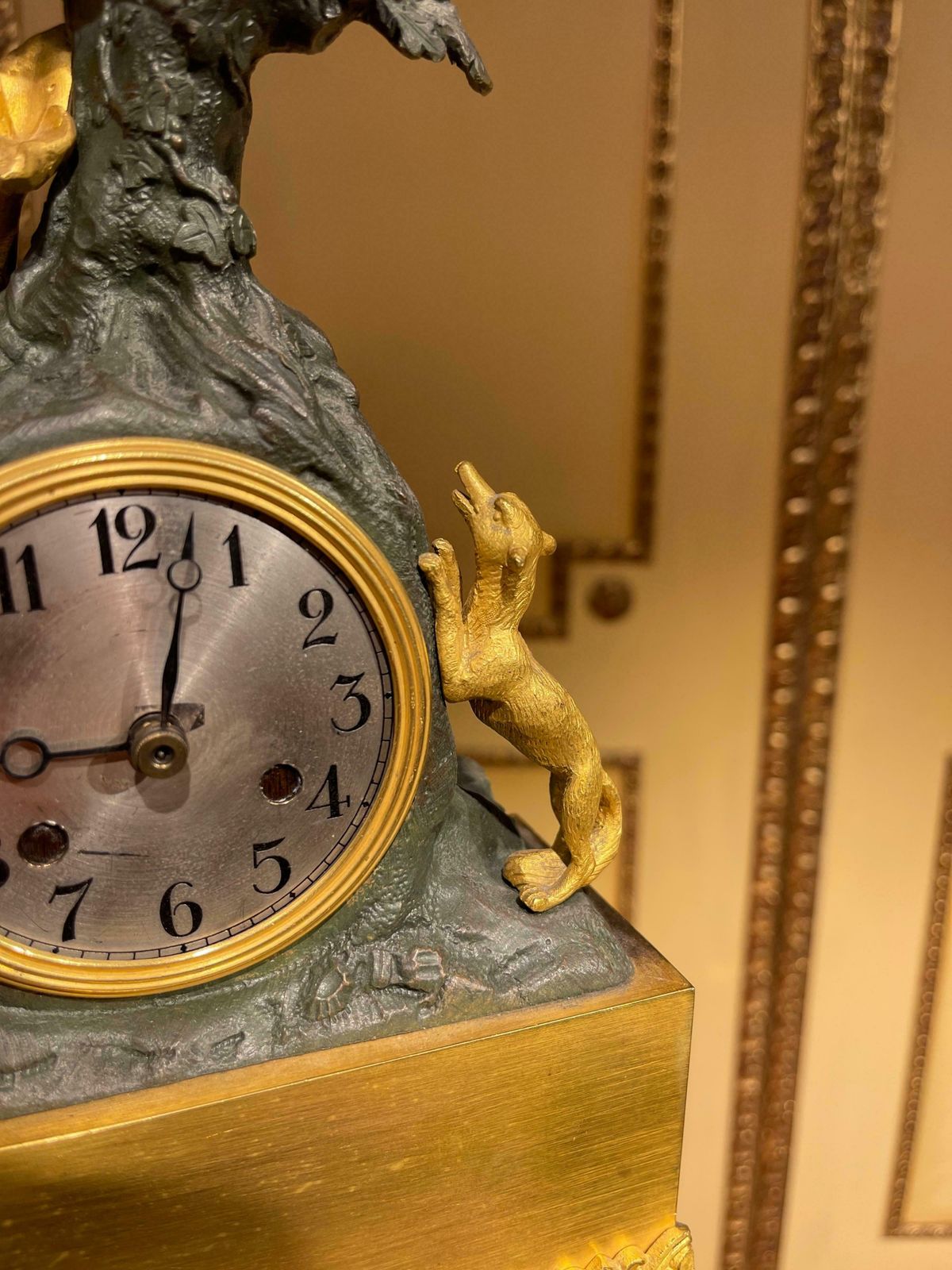 photo for sale Antique Mantel Clock From Around 1850, France, Fire Gilded