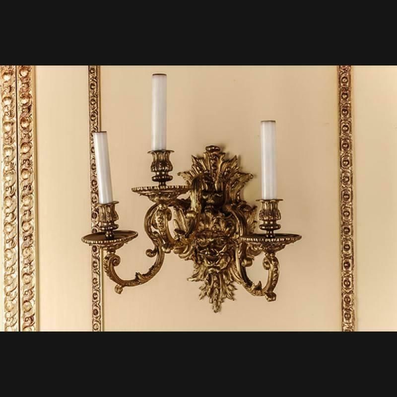 19th Century Regency Louis XV Style Bronze Gilt Pair Of Wall Lights photo buy