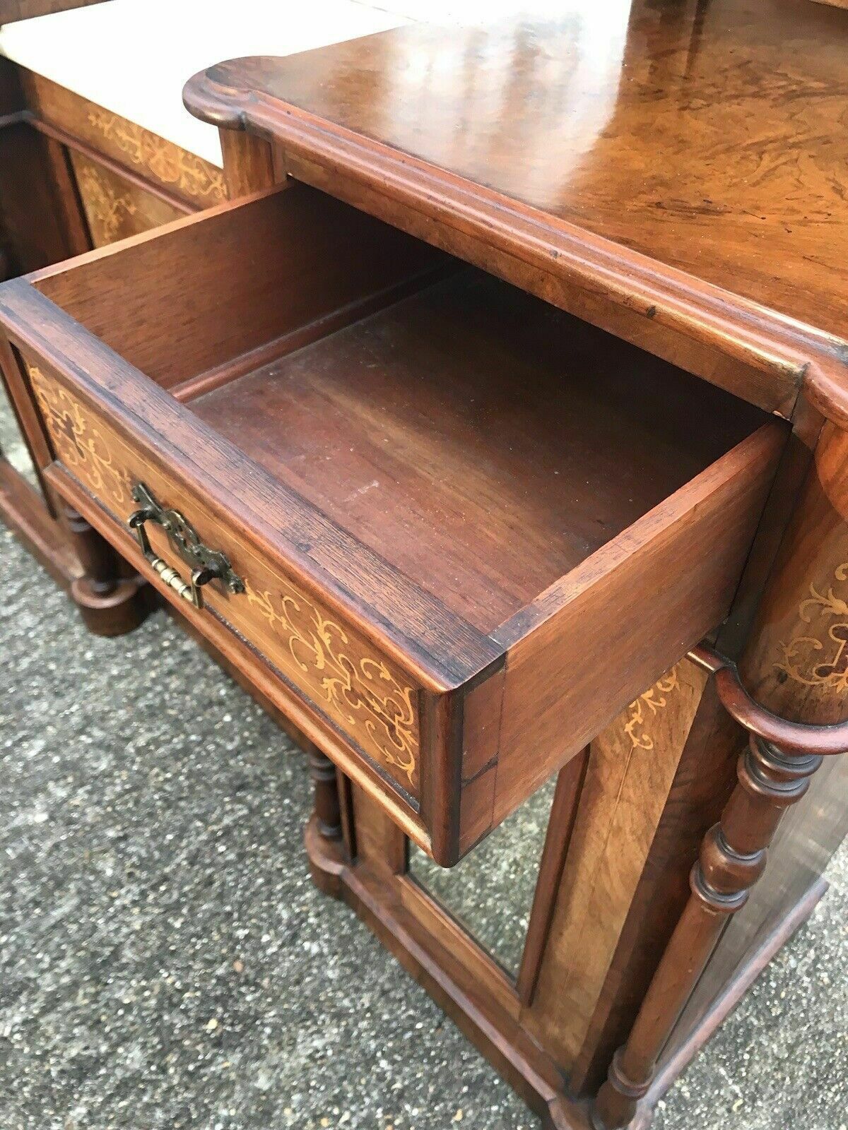 1695.0 Antique Victorian Walnut Credenza Chiffonier Dresser Potential Sink Vanity Unit photo