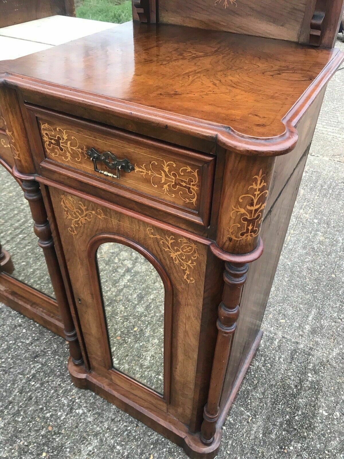 photo buy Antique Victorian Walnut Credenza Chiffonier Dresser Potential Sink Vanity Unit