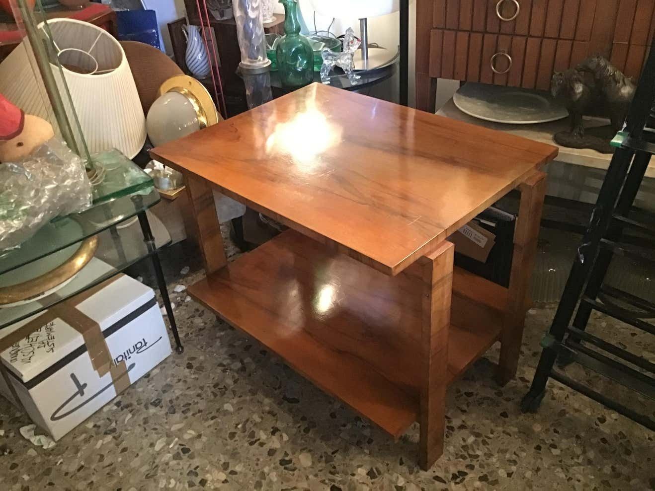 Osvaldo Borsani Coffee Table Wood 1940 Italy photo vintage