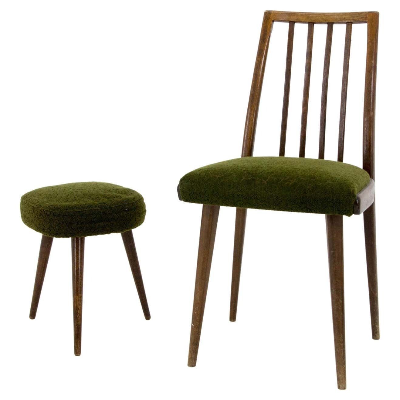 Set Of Chair And Stool Czechoslovakia 1960s