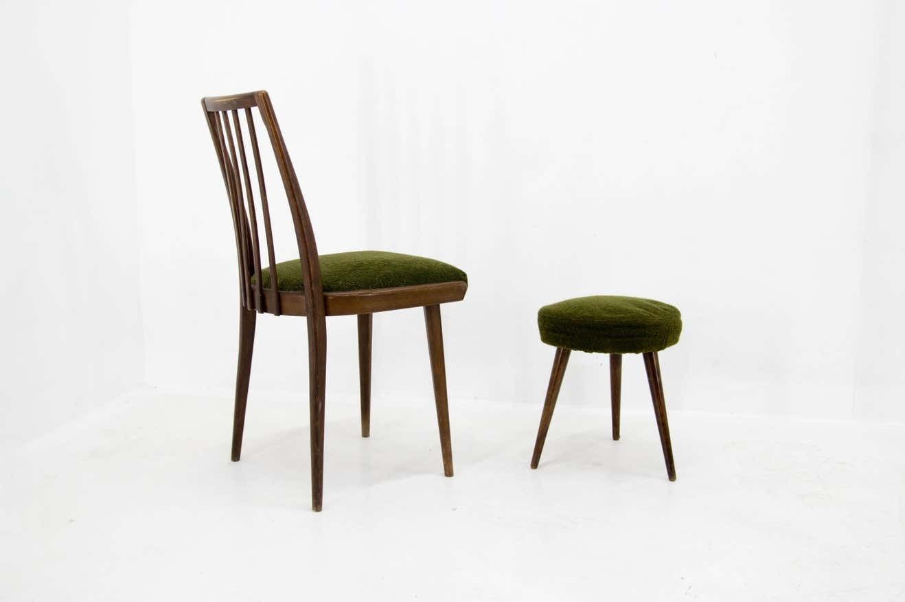 Set Of Chair And Stool Czechoslovakia 1960s photo vinterior