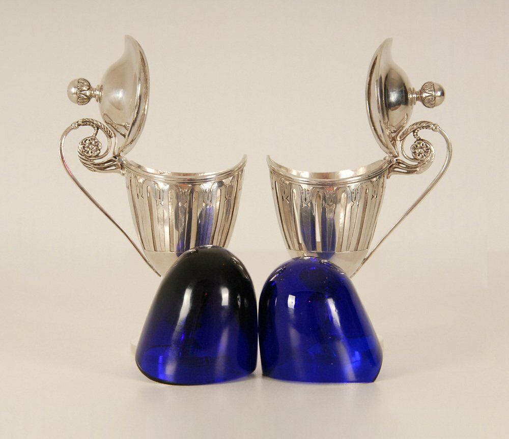 Early 19th Century Sterling Silver French 1st Empire Napoleonic Mustard Pots, Set Of 2 photo furniture