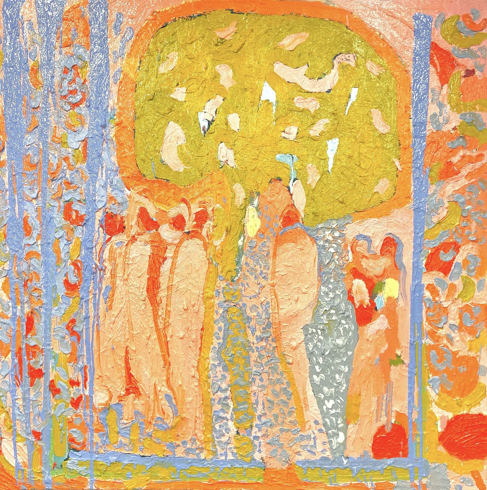 Under A Banyan Tree:  Large Abstract Expressionist Oil Painting By Paul Wadsworth